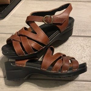 Dansko brown heel sandals